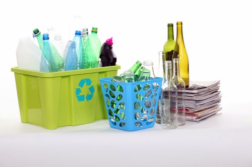 Skip bin for builders waste clearance on a construction site