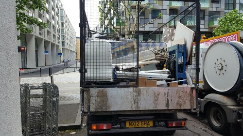Professional waste removal team managing business waste