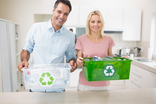 Sorted builders waste materials ready for recycling