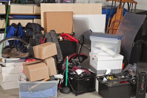 Community members participating in furniture recycling